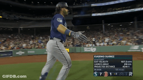 Eugenio Suarez Running Towards Home Plate GIF