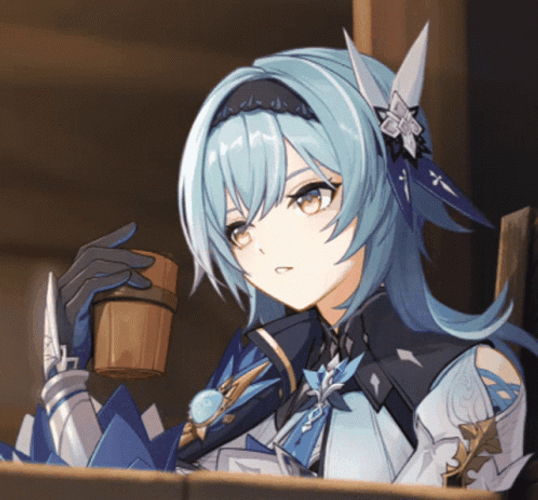 Eula Genshin Impact Glass Holding GIF