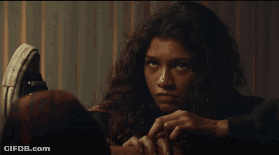 Euphoria Rue Bennett Zendaya Fake Smile GIF