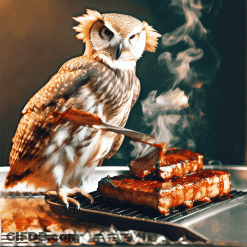Eurasian Eagle Owl Grilling GIF