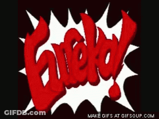 Eureka In Red On Black GIF