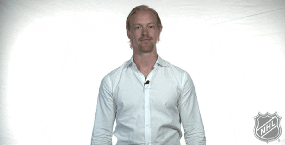 European Bruins Players Media Tour GIF