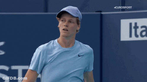 Eurosport Man Blue Shirt Purple Hat GIF