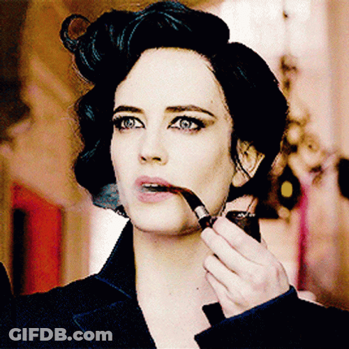 Eva Green Using Smoke Pipe GIF