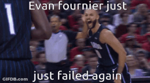 Evan Fournier Failed Again On Basketball Game GIF