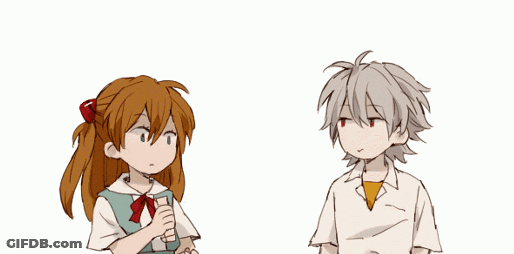 Evangelion Kawaii Asuka Kaworu GIF