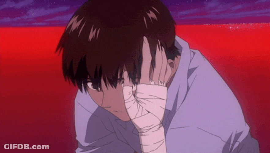 Evangelion Shinji Face Caress GIF