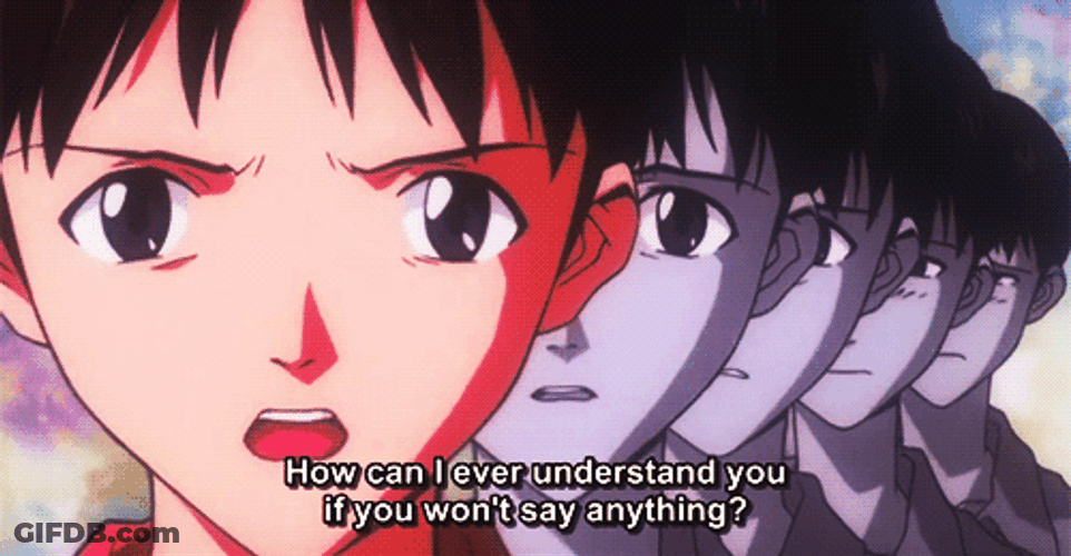 Evangelion Won't Say Anything GIF