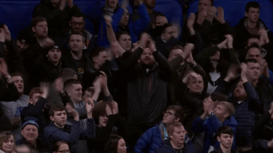 Everton Fc Cheering Fans GIF