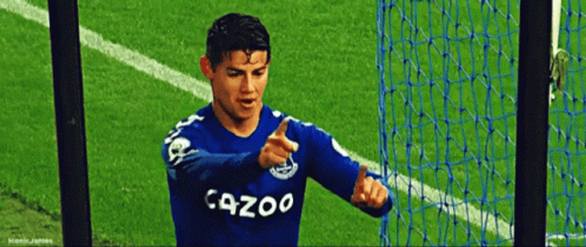 Everton Fc James Rodriguez Pointing GIF
