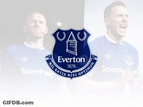 Everton Soccer Logo With Two Players GIF