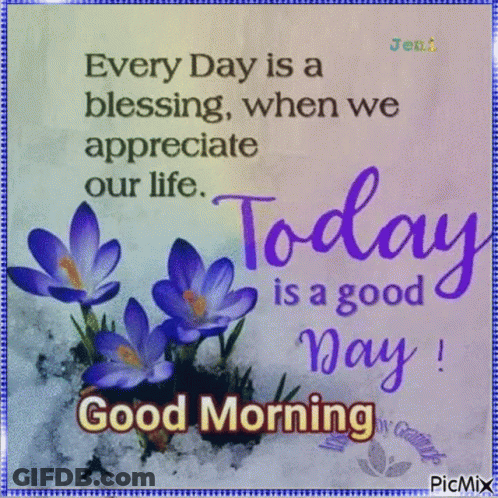 Every Day Is A Blessing , When We Appreciate Our Life . Today Is A Good Day . GIF
