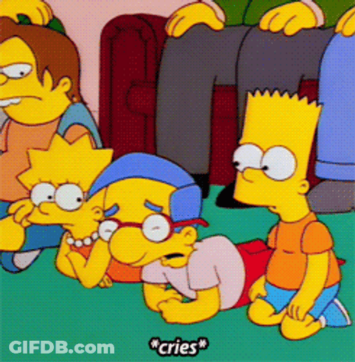 Everything Coming Up Milhouse Crying While On Floor GIF
