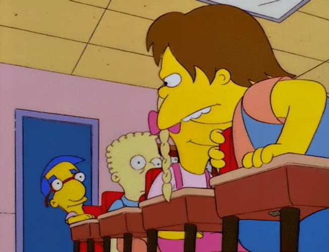 Everything Coming Up Milhouse Eye Contact With Nelson GIF