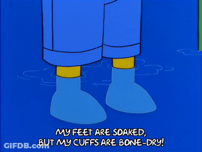 Everything Coming Up Milhouse Feet Soaked In Water GIF