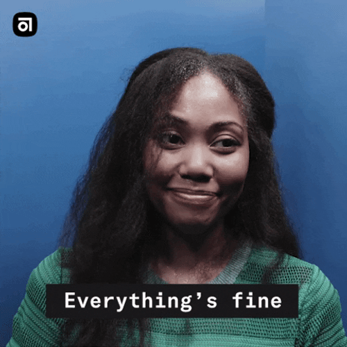 Everythings Fine Smiling Woman In Green GIF