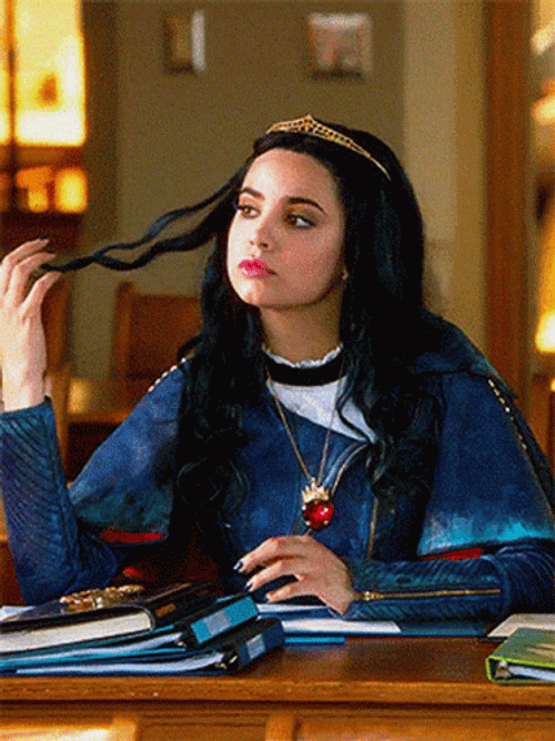 Evie Descendants Bored Hair Twirl GIF