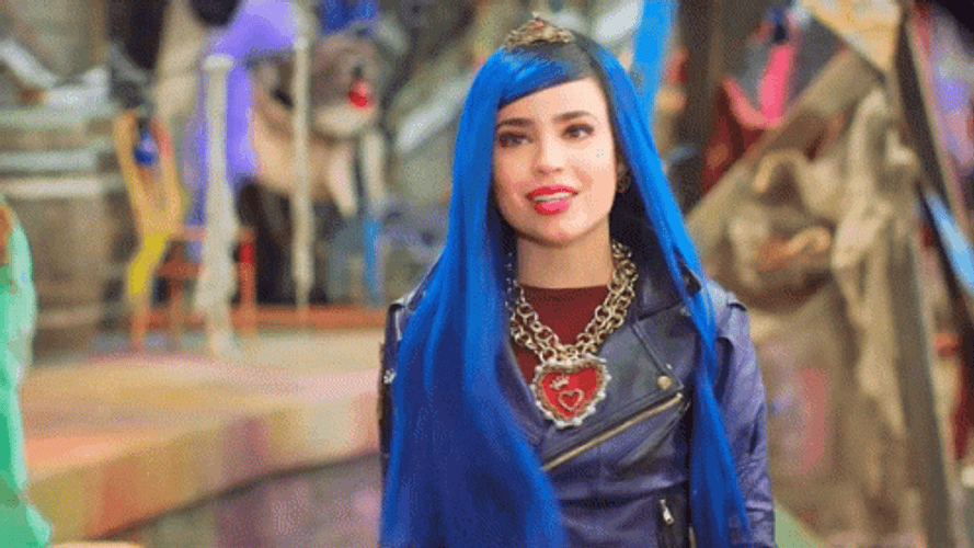 Evie Descendants Cute Smile Reaction GIF