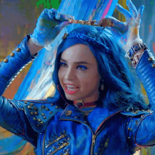 Evie Descendants Holding Princess Crown GIF