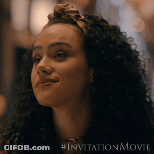 Evie Nathalie Trying Not Smile Invitation GIF