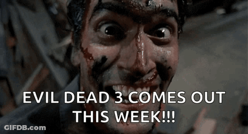 Evil Dead 3 Man With Blood On Face GIF