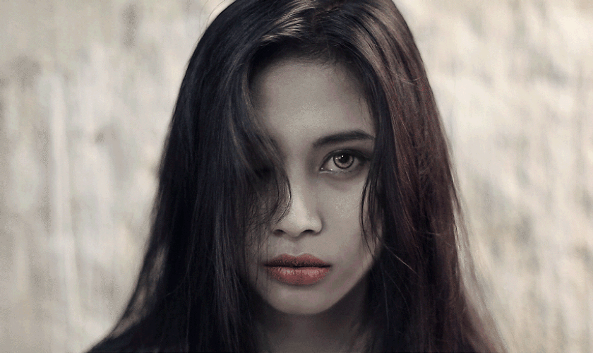 Evil Eye Blink Gothic Girl GIF