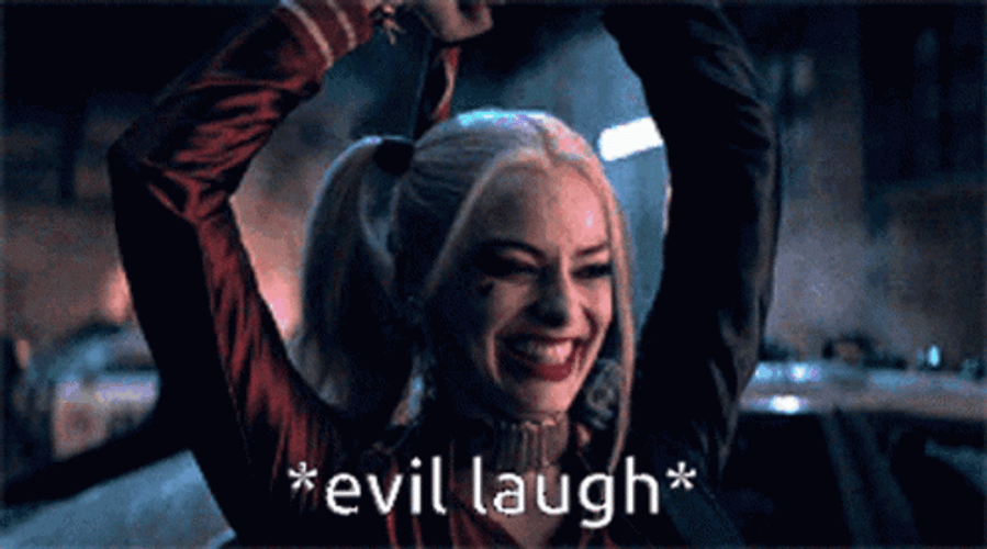Evil Laugh Crazy Harley Quinn GIF