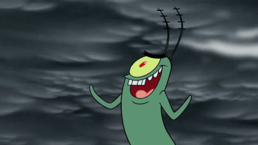 Evil Laugh Plankton SpongeBob GIF