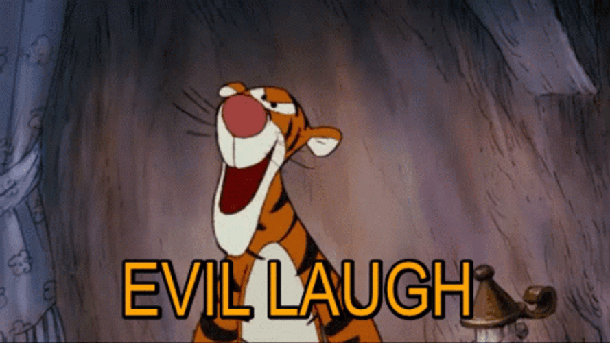Evil Laugh Tigger Disney Pooh GIF