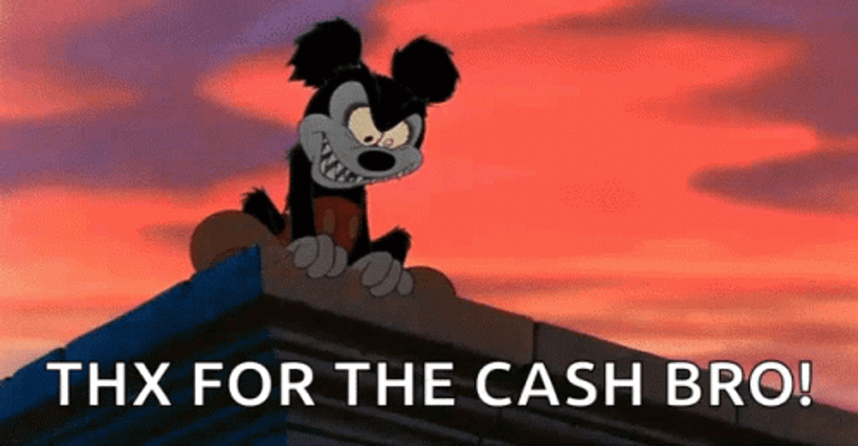 Evil Mickey Mouse Runaway Brain GIF