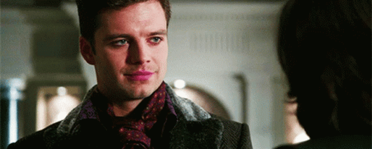 Evil Sebastian Stan Smile GIF