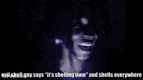 Evil Shell Guy Says Shelling Time GIF