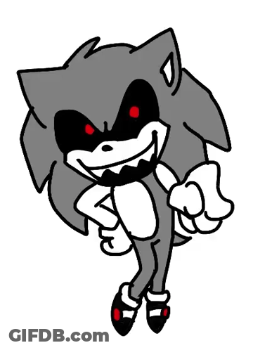 Evil Sonic The Hedgehog With Red Eyes And Smile GIF