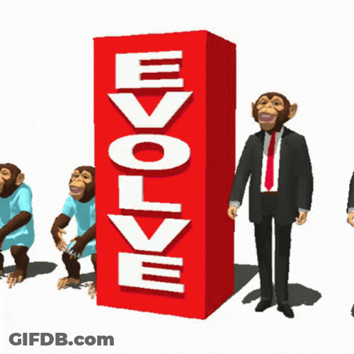 Evolution Of Monkey Businessman GIF