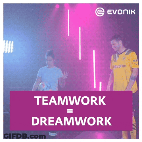 Evonik Employees Team Work Equals Dream Work GIF