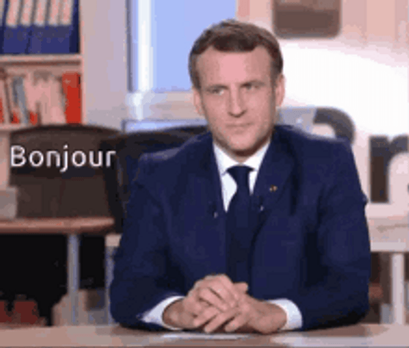 Ex French President Emmanuel Macron Bonjour GIF