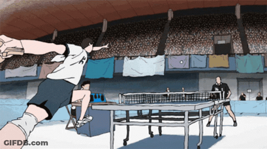 Exaggerated Ping Pong Serve GIF
