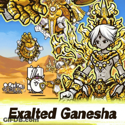 Exalted Ganesha Poster Man In Golden Costume GIF