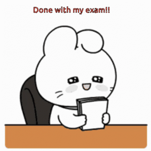 Exam Completed Cute Rabbit Tossing Papers GIF