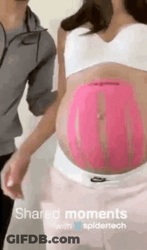 Example On How To Put Pregnant Belly Tape GIF