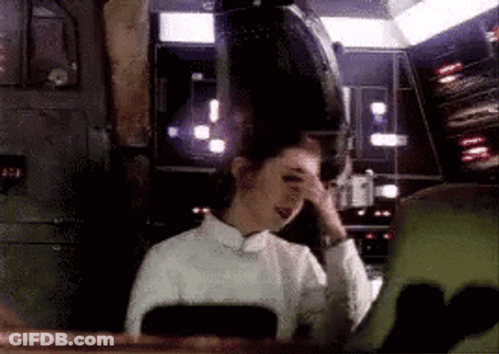 Exasperated Facepalm Leia Star Wars GIF