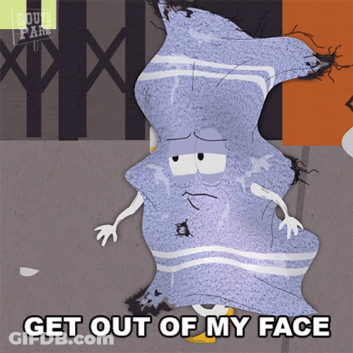 Exasperated Towelie Asking To Get Out GIF