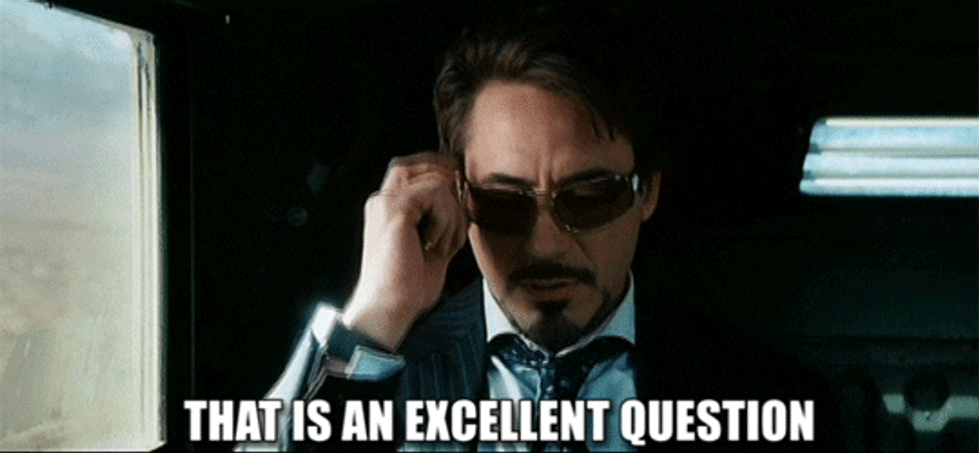 Excellent Question Iron Man GIF