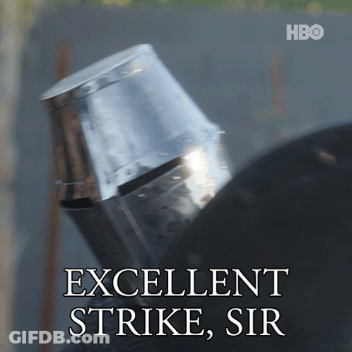 Excellent Strike Sir Knight's Helmet GIF