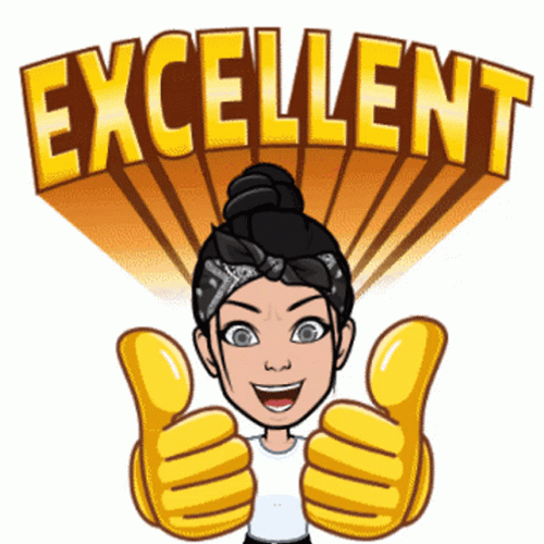 Excellent Thumbs-Up Stars Girl GIF
