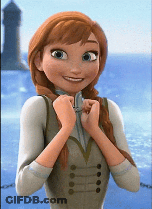 Excited And Shouting Frozen Anna GIF