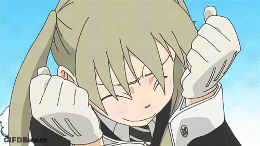 Excited Anime Girl Falling On Back GIF
