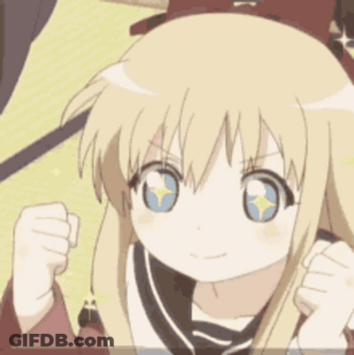 Excited Anime Girl With Glittering Eyes GIF