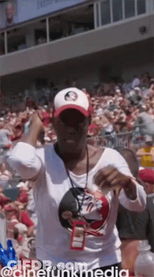 Excited Black Lady Tomahawk Chop GIF