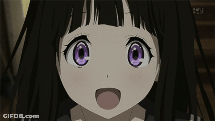 Excited Eru Chitanda From The Anime Hyouka GIF